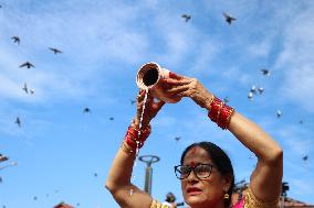 NEPAL-KATHMANDU-WOMEN-TEEJ FESTIVAL-CELEBRATION