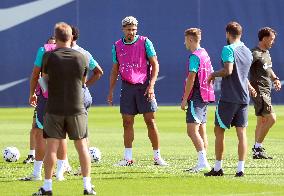 FC Barcelona Training Before Champions League Match Against Royal Antwerp