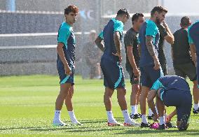 FC Barcelona Training Before Champions League Match Against Royal Antwerp