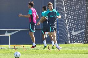 FC Barcelona Training Before Champions League Match Against Royal Antwerp