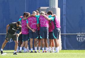 FC Barcelona Training Before Champions League Match Against Royal Antwerp