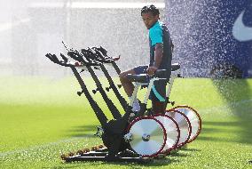 FC Barcelona Training Before Champions League Match Against Royal Antwerp