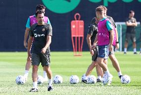 FC Barcelona Training Before Champions League Match Against Royal Antwerp