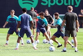 FC Barcelona Training Before Champions League Match Against Royal Antwerp