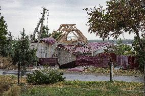 Consequences of Russian shelling of Antonivka