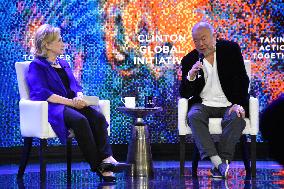 Ai Weiwei And Hillary Clinton Panel Discussion In New York City At Clinton Global Initiative 2023 Meeting
