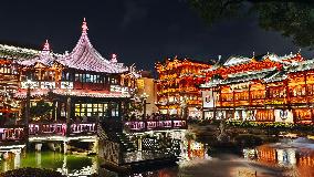 Visitors Enjoy The Mid-Autumn Festival lanterns at Yu Garden in Shanghai, China