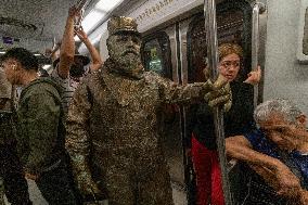 Don Ferro Ferrocarrilero Presented In The Mexico City Subway For His Second Season On August 31, 2023