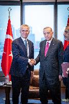 Erdogan And Stoltenberg Meet - NYC