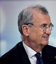 Francois Villeroy de Galhau Appears On RMC BFMTV - Paris