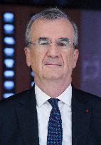 Francois Villeroy de Galhau Appears On RMC BFMTV - Paris