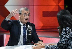 Francois Villeroy de Galhau Appears On RMC BFMTV - Paris