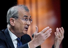 Francois Villeroy de Galhau Appears On RMC BFMTV - Paris