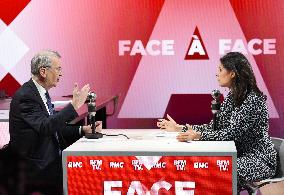 Francois Villeroy de Galhau Appears On RMC BFMTV - Paris