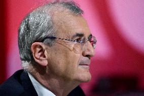 Francois Villeroy de Galhau Appears On RMC BFMTV - Paris