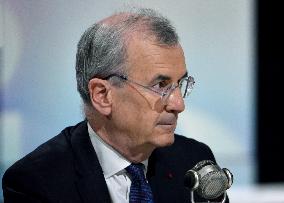 Francois Villeroy de Galhau Appears On RMC BFMTV - Paris