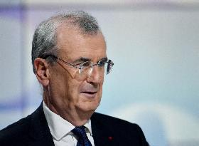 Francois Villeroy de Galhau Appears On RMC BFMTV - Paris