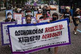 Rally Calling For Revision Of Prostitution Punishment Law In Seoul