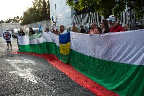 Protest In Front Of The Embassy Of Russia In Sofia