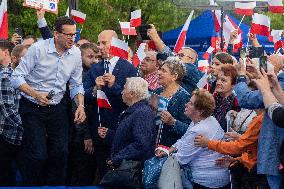 Prime Minister Mateusz Morawiecki During  Election Campaign In Poland