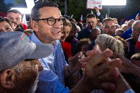Prime Minister Mateusz Morawiecki During  Election Campaign In Poland