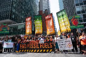 Activists March In New York City For The Global Fight To End Fossil Fuels