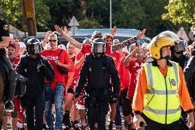 Dozens Of FC Union Berlin Fans Rally - Madrid