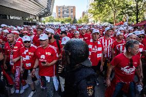 Dozens Of FC Union Berlin Fans Rally - Madrid