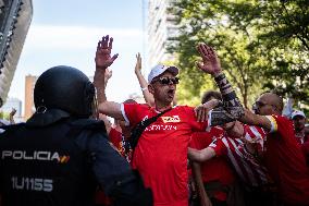 Dozens Of FC Union Berlin Fans Rally - Madrid