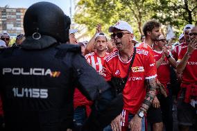 Dozens Of FC Union Berlin Fans Rally - Madrid