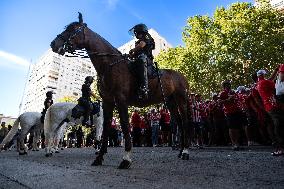 Dozens Of FC Union Berlin Fans Rally - Madrid