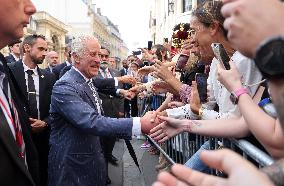 King Charles Visit To France - Stroll Through The Elysee And The Embassy - Paris