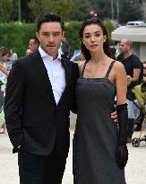 MFW - Amy Jackson And Ed Westwick At Alberta Ferretti