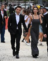 MFW - Amy Jackson And Ed Westwick At Alberta Ferretti