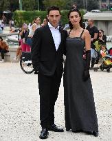 MFW - Amy Jackson And Ed Westwick At Alberta Ferretti