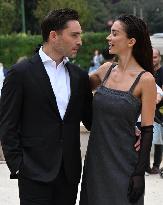 MFW - Amy Jackson And Ed Westwick At Alberta Ferretti