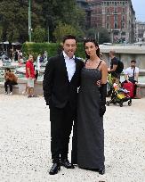 MFW - Amy Jackson And Ed Westwick At Alberta Ferretti