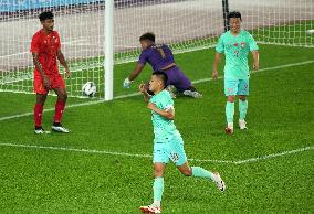 (SP)CHINA-HANGZHOU-ASIAN GAMES-FOOTBALL-MEN'S SECOND ROUND-GROUP A-MYA VS CHN (CN)