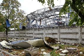 Aftermath of Russian missile attack in Vyshneve