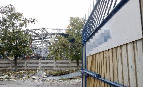 Aftermath of Russian missile attack in Vyshneve