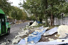 Aftermath of Russian missile attack in Vyshneve