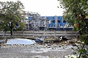 Aftermath of Russian missile attack in Vyshneve