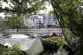 Aftermath of Russian missile attack in Vyshneve