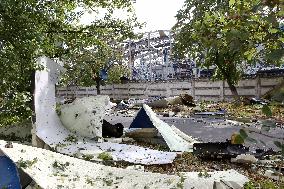 Aftermath of Russian missile attack in Vyshneve