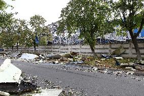 Aftermath of Russian missile attack in Vyshneve