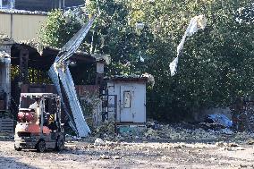 Aftermath of Russian rocket attack on Kharkiv