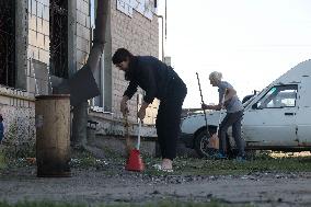 Aftermath of Russian rocket attack on Kharkiv