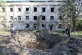 Aftermath of Russian rocket attack on Kharkiv