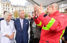 King Charles Visit To France - Visit To Notre-Dame de Paris