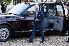 King Charles III and Queen Camilla at the Elysee Palace - Paris